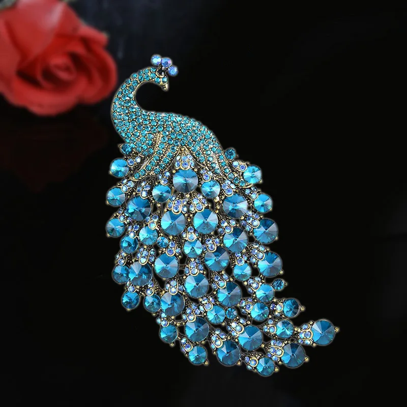 BAJIE Spilla Piuttosto Rosa Pavone Uccello Spilla Tono Oro - Foto 6