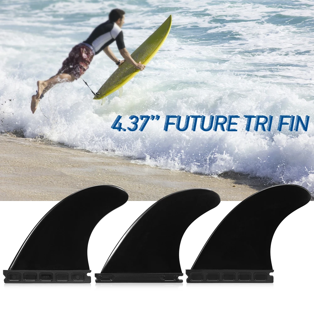 

Tri Fin 4.37'' Surfing Tri Fin Set Surfboard Fins Thruster 3 Packs