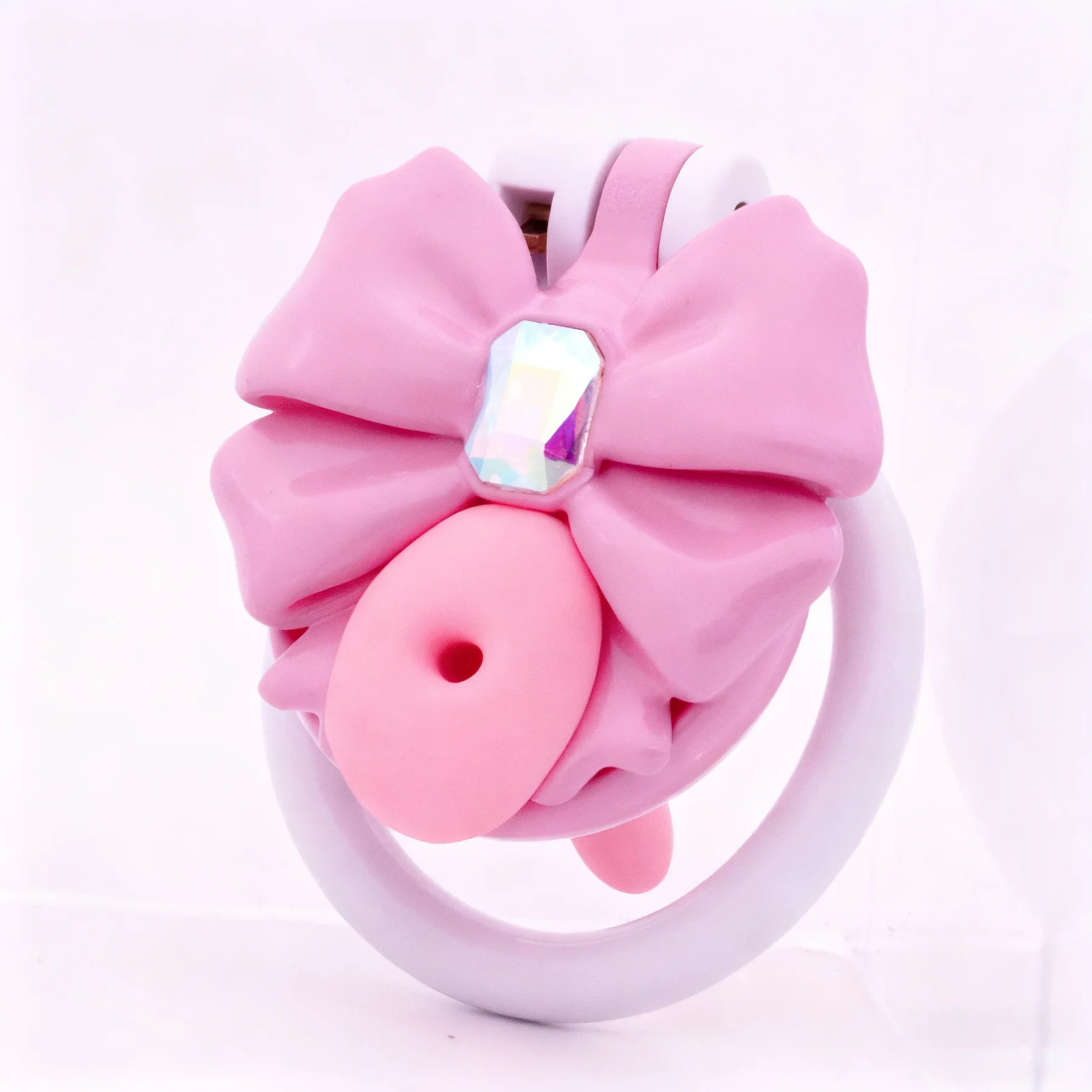 الرجال الوردي القوس شقة العفة قفص إيجابي/السلبي قفص الديك سيسي الإحليل العفة مثلي الجنس SM مثير لعب للرجال حزام العفة الرجال