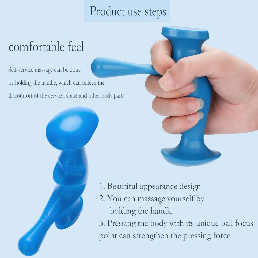 T-shaped Massager Full Body Manual Physiotherapy Deep Press Meridian Acupoint Tissues Whole Relax and Relief Stress Daily Tool