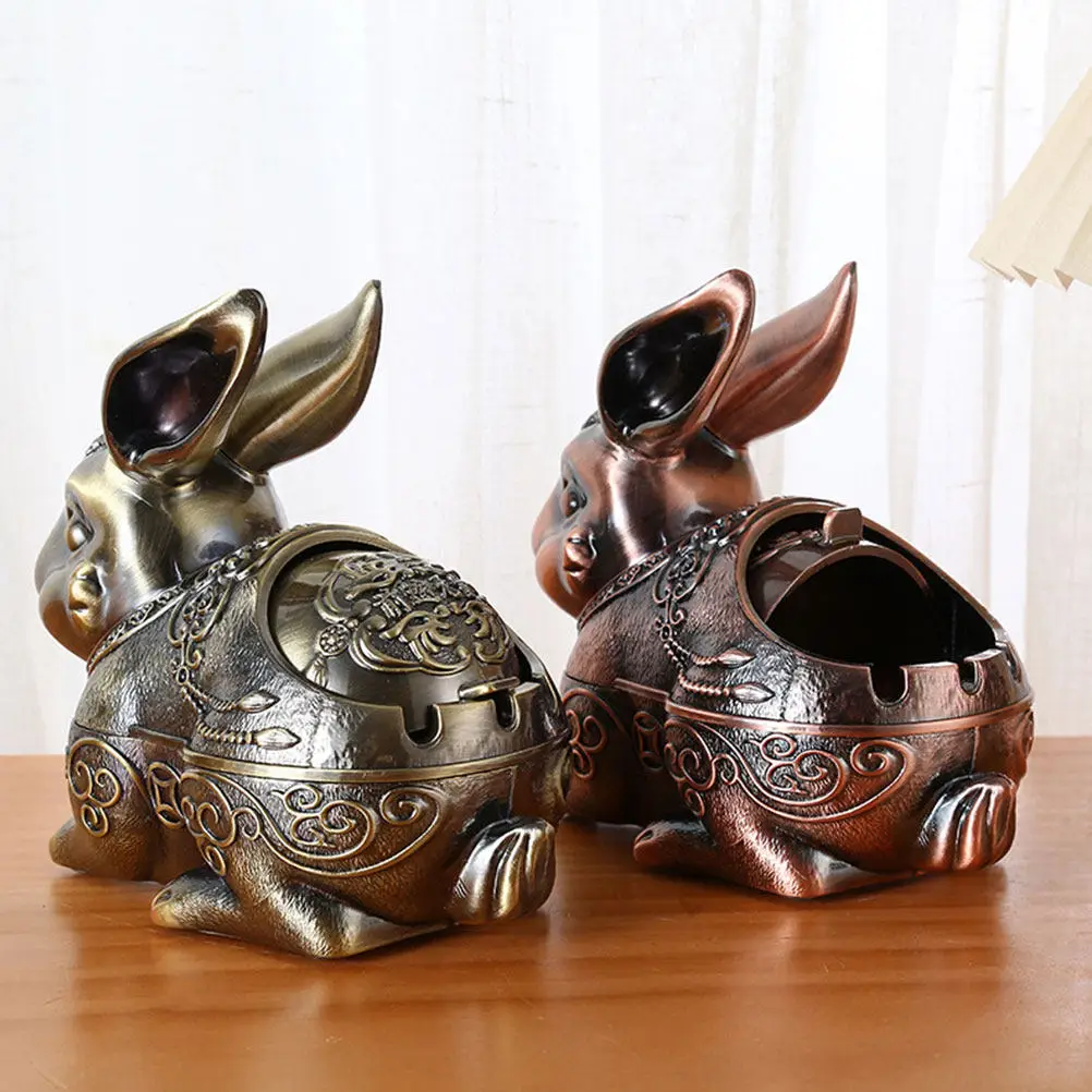 

Пепельница в форме кролика, настольная пепельница, декоративная пепельница с дизайном кролика, пепельница с крышкой, настольный держатель для окурков