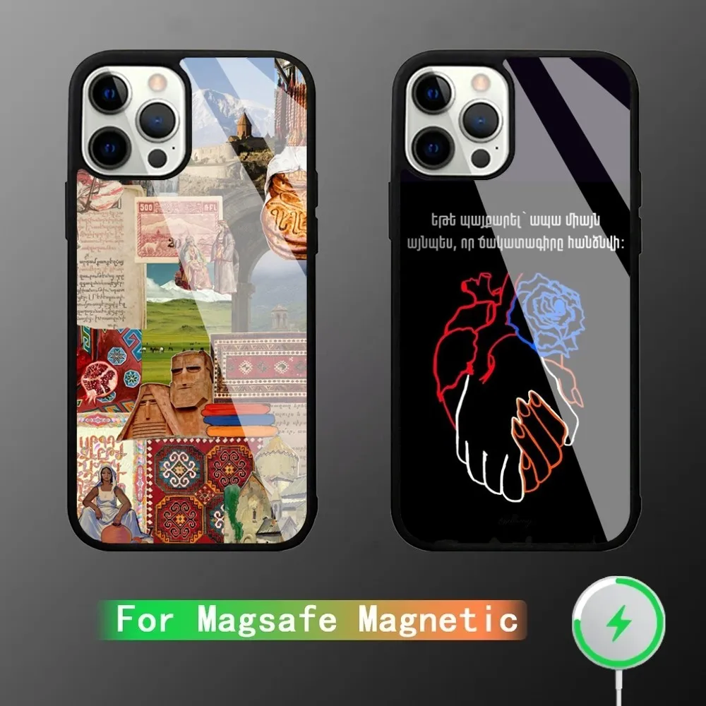 

1915 Armenian Genocide Phone Case For Magesafe Magnetic Wireless Charge Case For iPhone 11,12,13,14,15,Pro Max Plus Mini