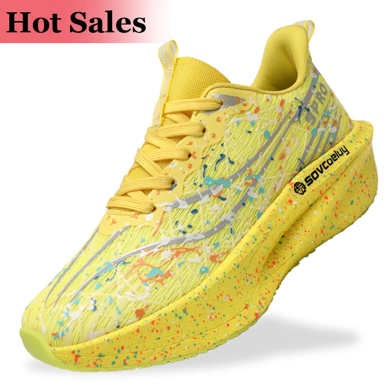 Running Shoes, Women's Sports Shoes, Travel Hiking Shoes, Lightweight and Comfortable Running Shoes, Men's Competitive Training Shoes, Carbon Plate Wear-Resistant Breathable Casual Couple Shoes 35-45