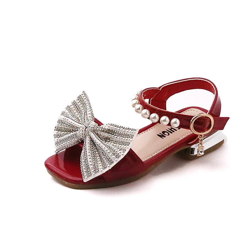 Sommer Neujahr kleines Mädchen Strass High Heel Prinzessin Sandalen