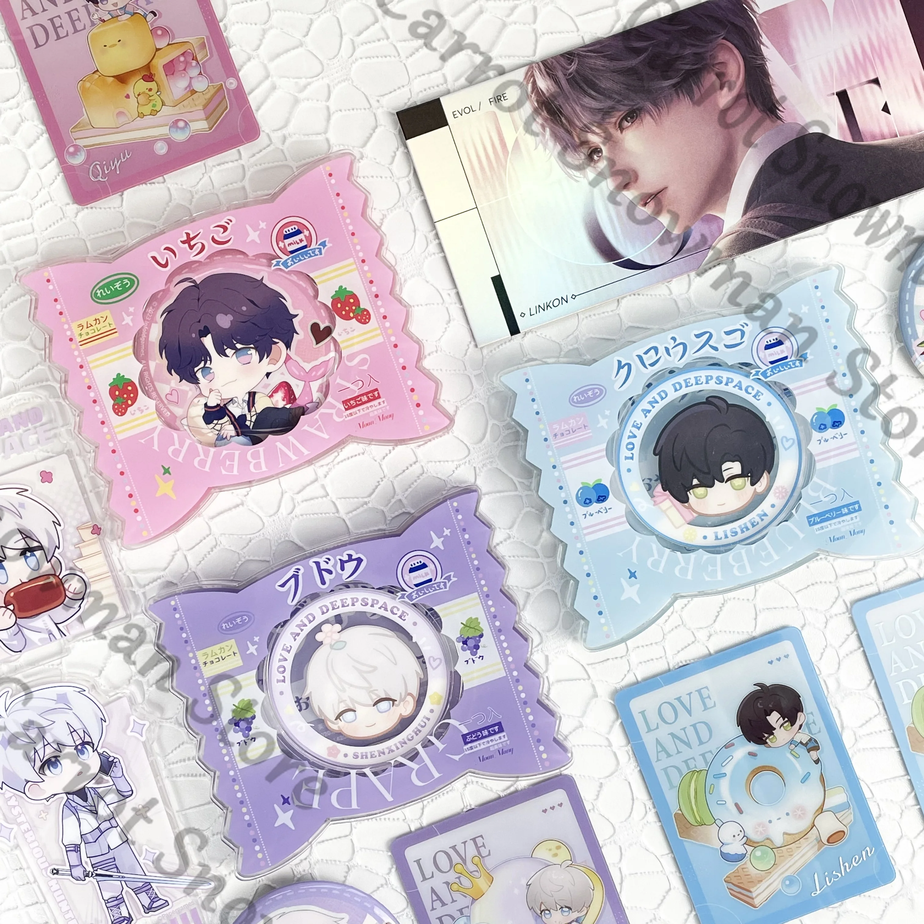 Love and Deepspace Zayne Rafayel Xavier Anime Candy Magnet Badge Protective Case Acrylic Cospaly Cartoon Decorate Gift