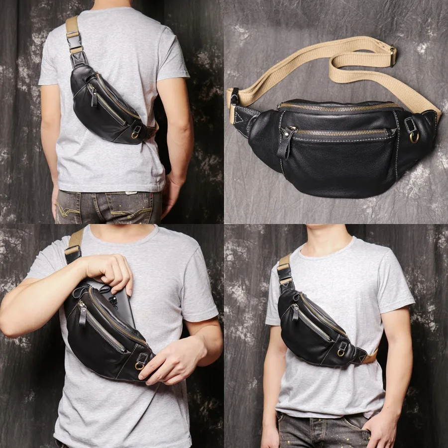 

【Новый стиль】 Новая мужская сумка из натуральной кожи, многофункциональная мужская нагрудная сумка, женская поясная сумка из воловьей кожи, мягкая кожаная сумка.