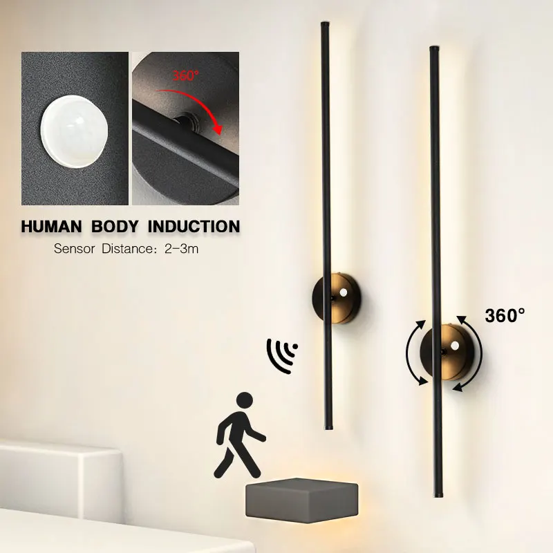 

Indoor Human Sensor LED Wall Lamps Decor for Bedroom Living Room Nordic LED Wall Lights Wall Sconce Lighting Fixtures AC85-265V