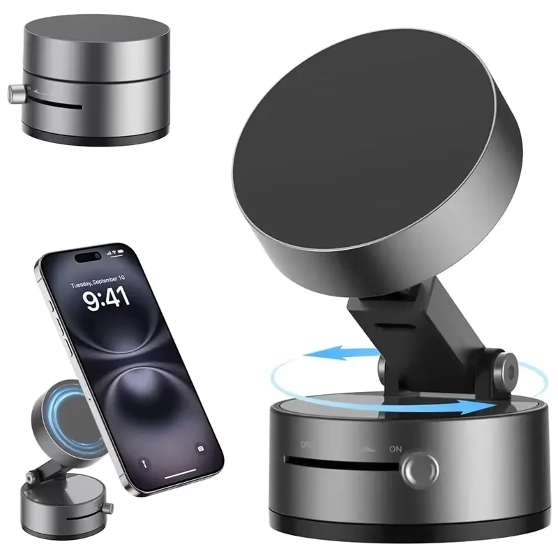 

Vacuum Magnetic Phone Holder Retractable Strong Suction Cup Hands-Free Car Mount Foldable Car Phone Stand For Car/Mirror/Gym