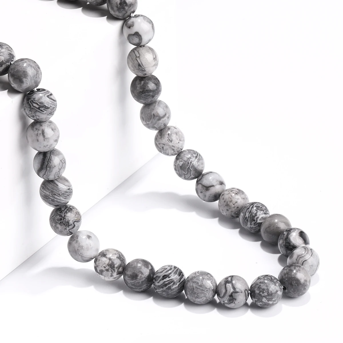 AA + خريطة الطبيعية جاسبر حجر الخرز الجولة فضفاض خزر عازل لصنع المجوهرات قلادة سوار DIY بها بنفسك اكسسوارات 4 6 8 10 12 مللي متر