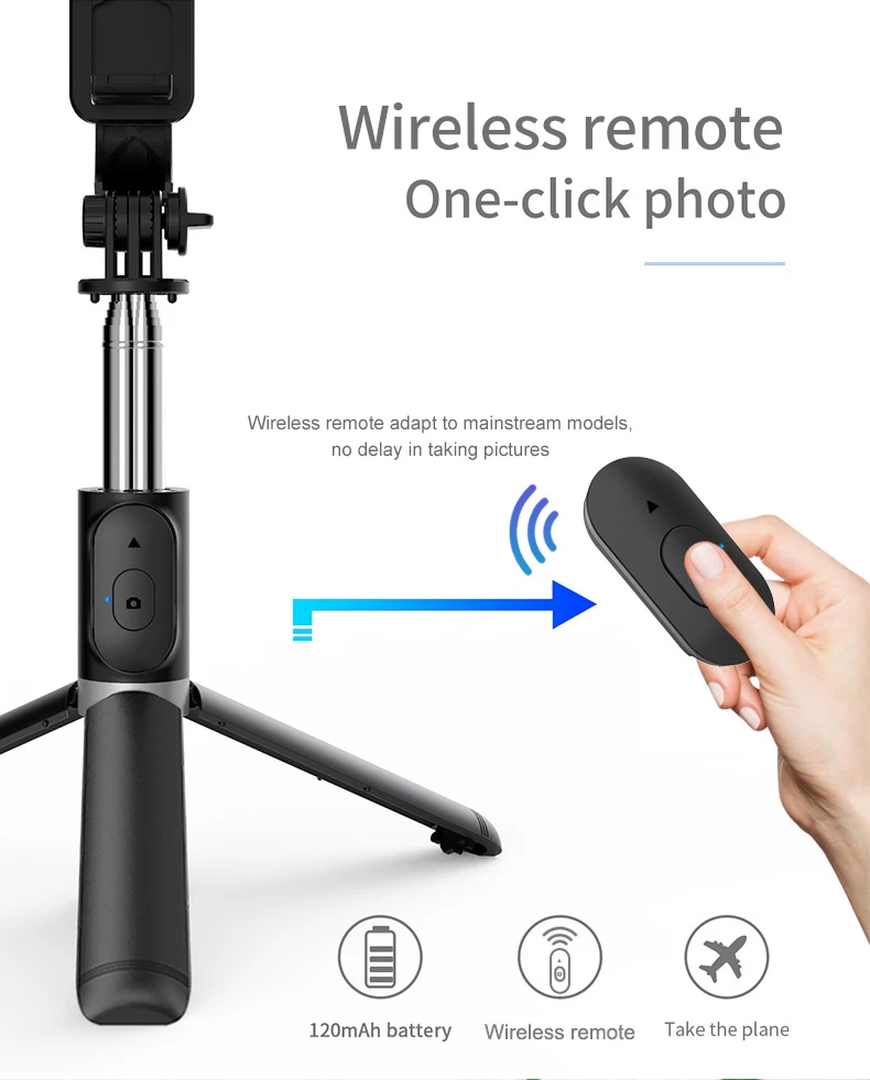 40-Inch Selfie Stick Floor Tripod with Remote product photo