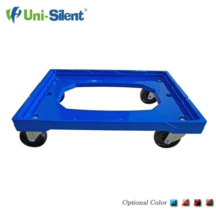 Uni-Silent 250kgs Easy Carry Tote Plastic Container Moving Small Size Warehouse Platform Dolly PLA250B-ZDL