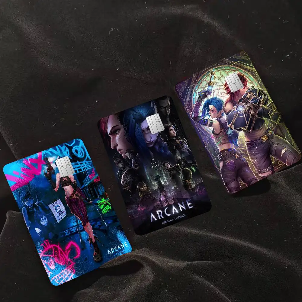 Anime A-Arcane Cartoon Credit Card Skin Stickers For Bank Card Bus Metro Card Sticker Waterproof Women Gift