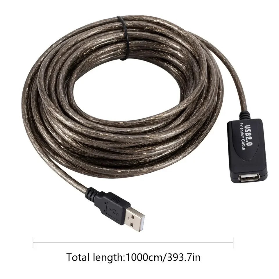 5m / 10m / 15m kabel przedłużający USB 2.0 do komputera stacjonarnego Laptop bezprzewodowy karta sieciowa przedłużacz z portami USB męski na żeński