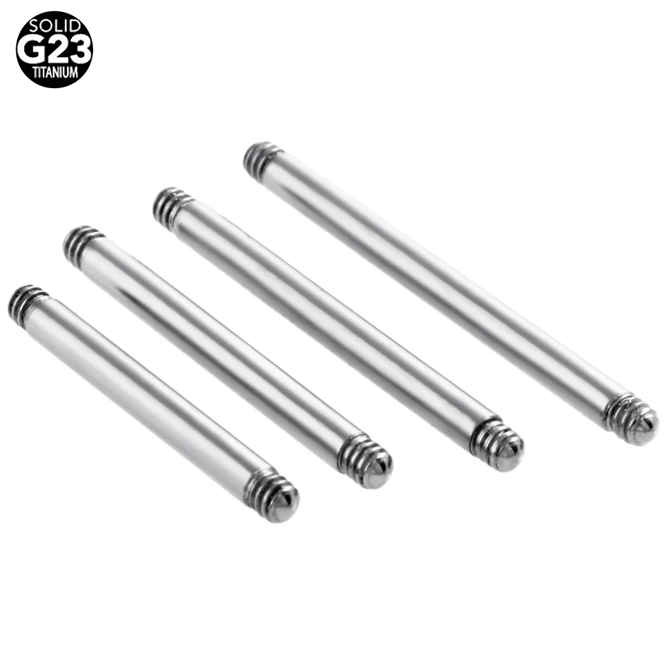 

50Pcs/lot G23 Titanium Straight Barbell Ring Tongue Bar Piercing Replacement Accessories Ear Tragus Helix Bar Piercing 16G 14G