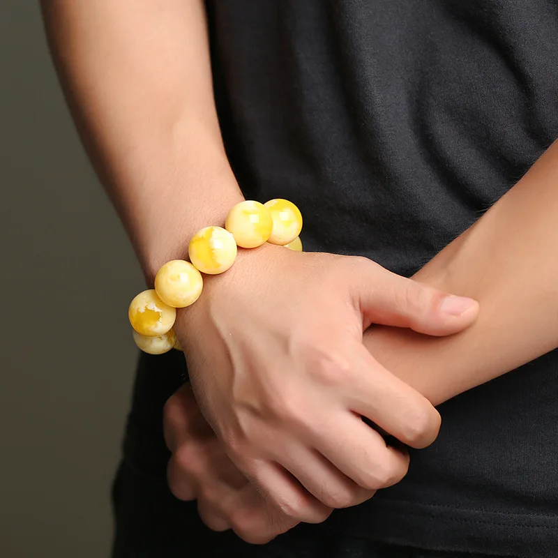 Unisex White Nectar , Chicken Oil Yellow Second Generation Amber Honey Wax Devil Flower Bracelet