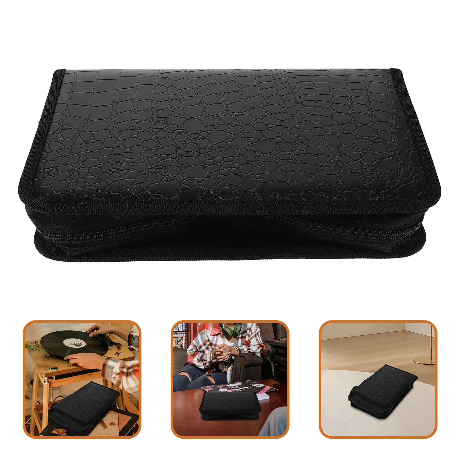 128-Piece Cd Organizer Storage Bag Large Capacity PU Disc Holder Portable Dvd Case for Car Home Small Cd Case Disc Bag