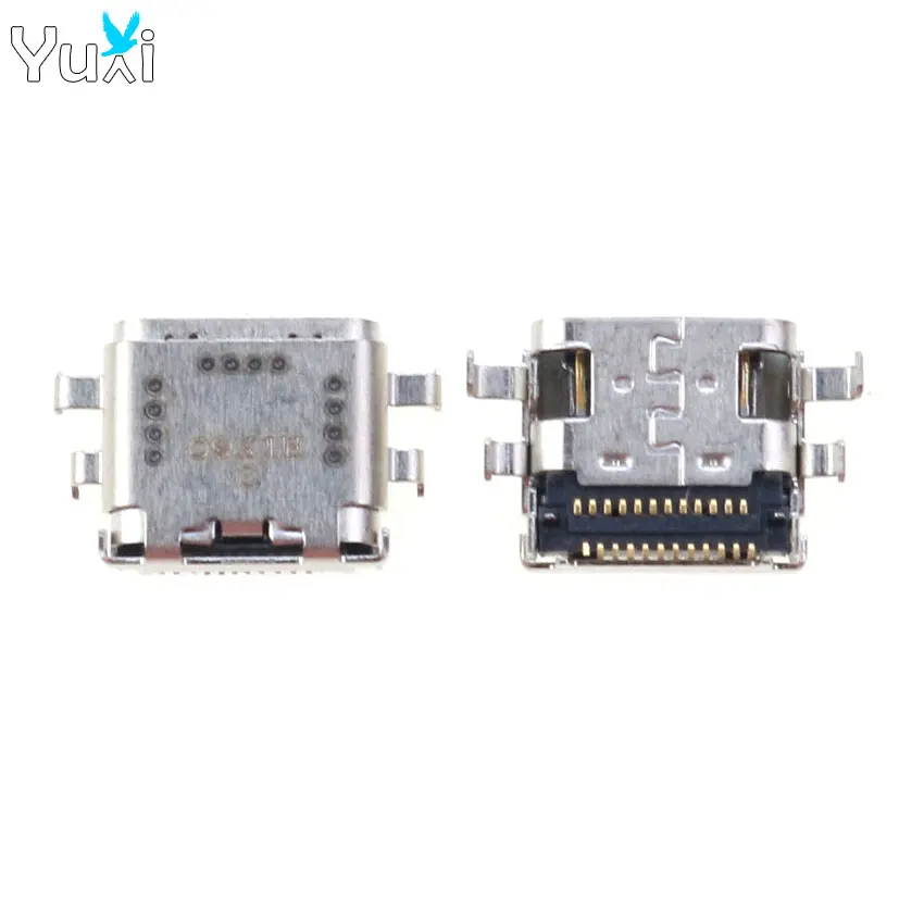 YuXi 1 Piece USB 3.1 Type-C Connector 24 Pin Receptacle Type C PCB SMT Dual Row Tab Female Socket 24P Charging Port USB Jack