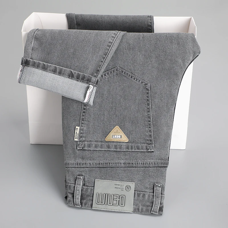 

Guangzhou Xintang Yu Goods Thirteen Rows Men's Spring Hong Kong High End Jeans Lightweight Luxury Trendy Brand Men's Jeans