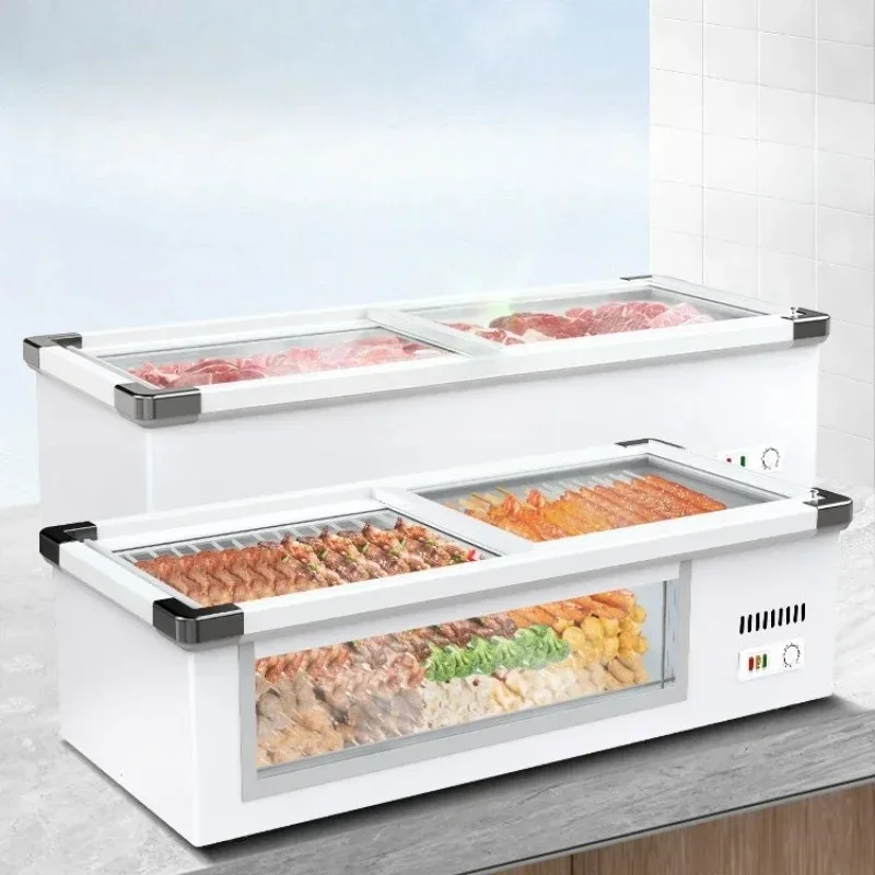 AANight Market Stall Mobile Refrigerator Desktop Frozen To Keep Fresh Display Cabinet