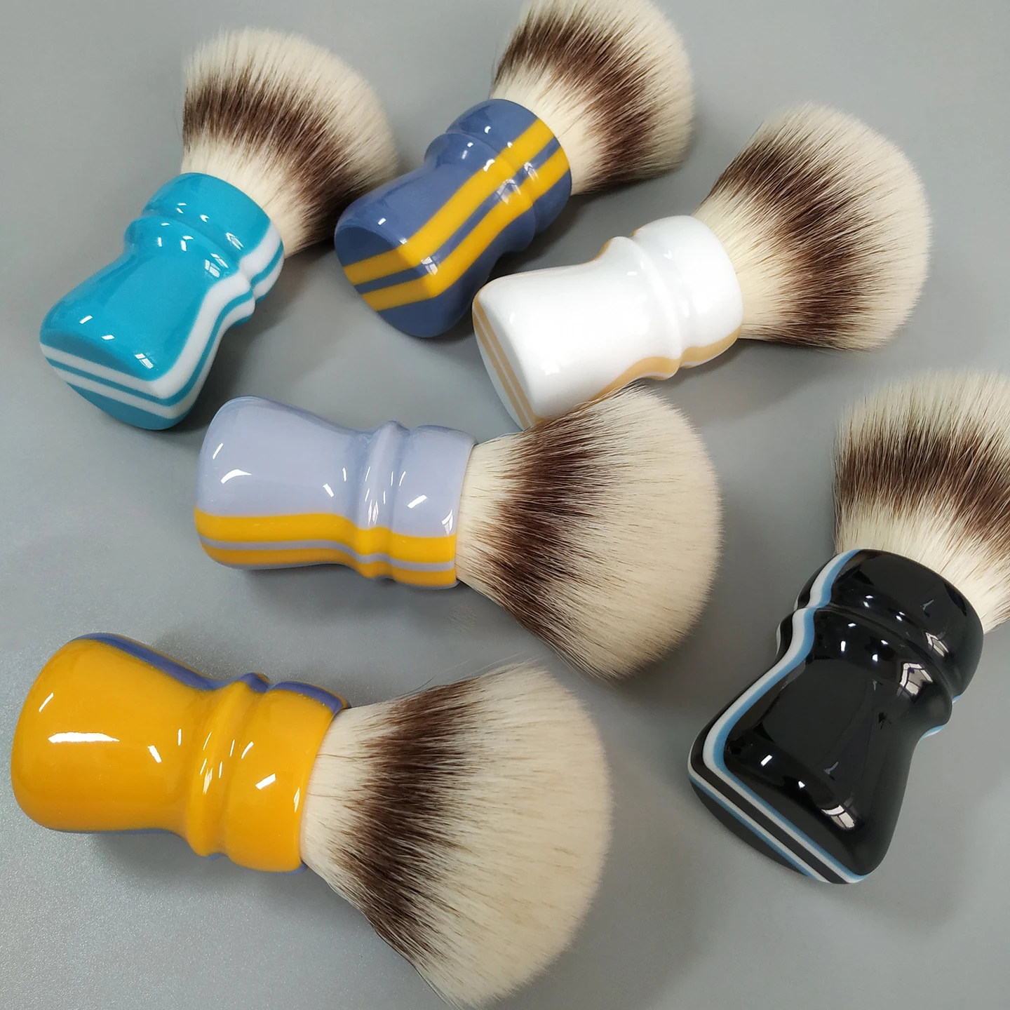 Dscosmetic New FL Brocha de afeitar de pelo sintético suave para hombre, afeitado húmedo con mango F1