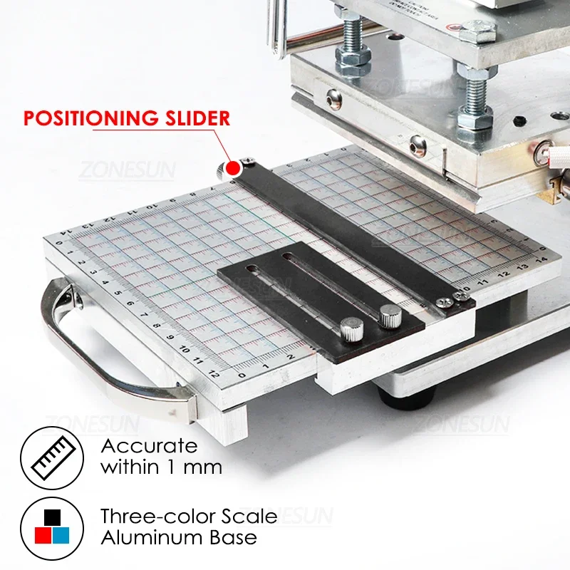 ZONESUN ZS110 Slidable Workbench Thermal Press Digital Leather Wood PVC Paper Hot Foil Stamping Machine Embossing Tool 10*13cm