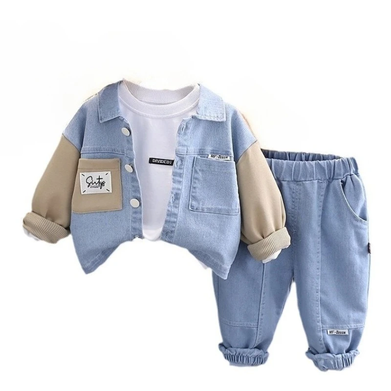 New Spring  Autumn Baby Clothes Children Boys Jacket T-Shirt Pants 3Pcs/Sets Infant Girls Clothing Toddler Costume Kids Outfits