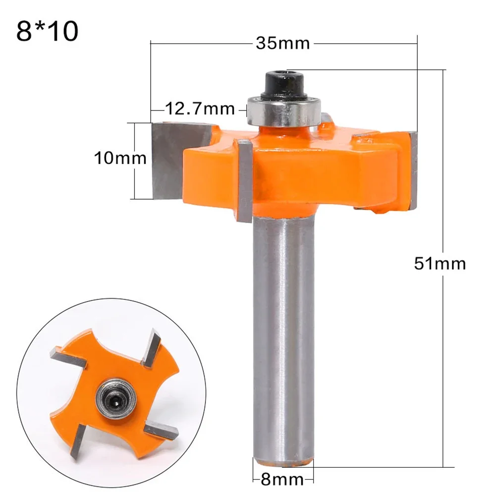 Wood Milling Cutter Router Bits With Bearing Wood Cutter 8mm Shank For Wood Milling Machine Woodworking Tools