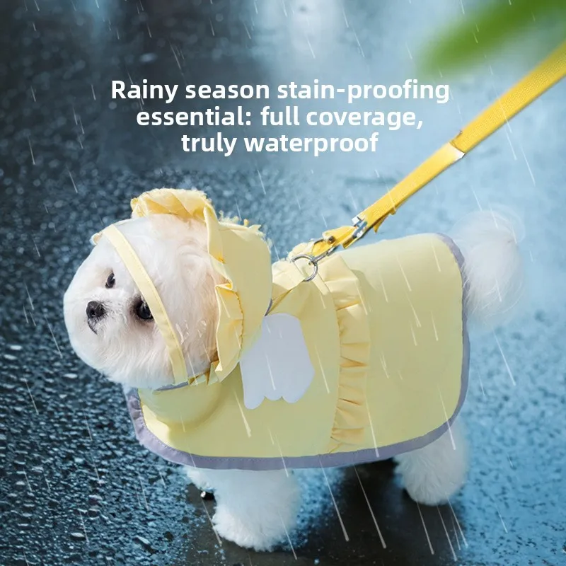 Pet Poncho Small and Medium-sized Dogs Go Out To Walk The Dog in Rainy Days Waterproof Clothes Puppy Dog Raincoat