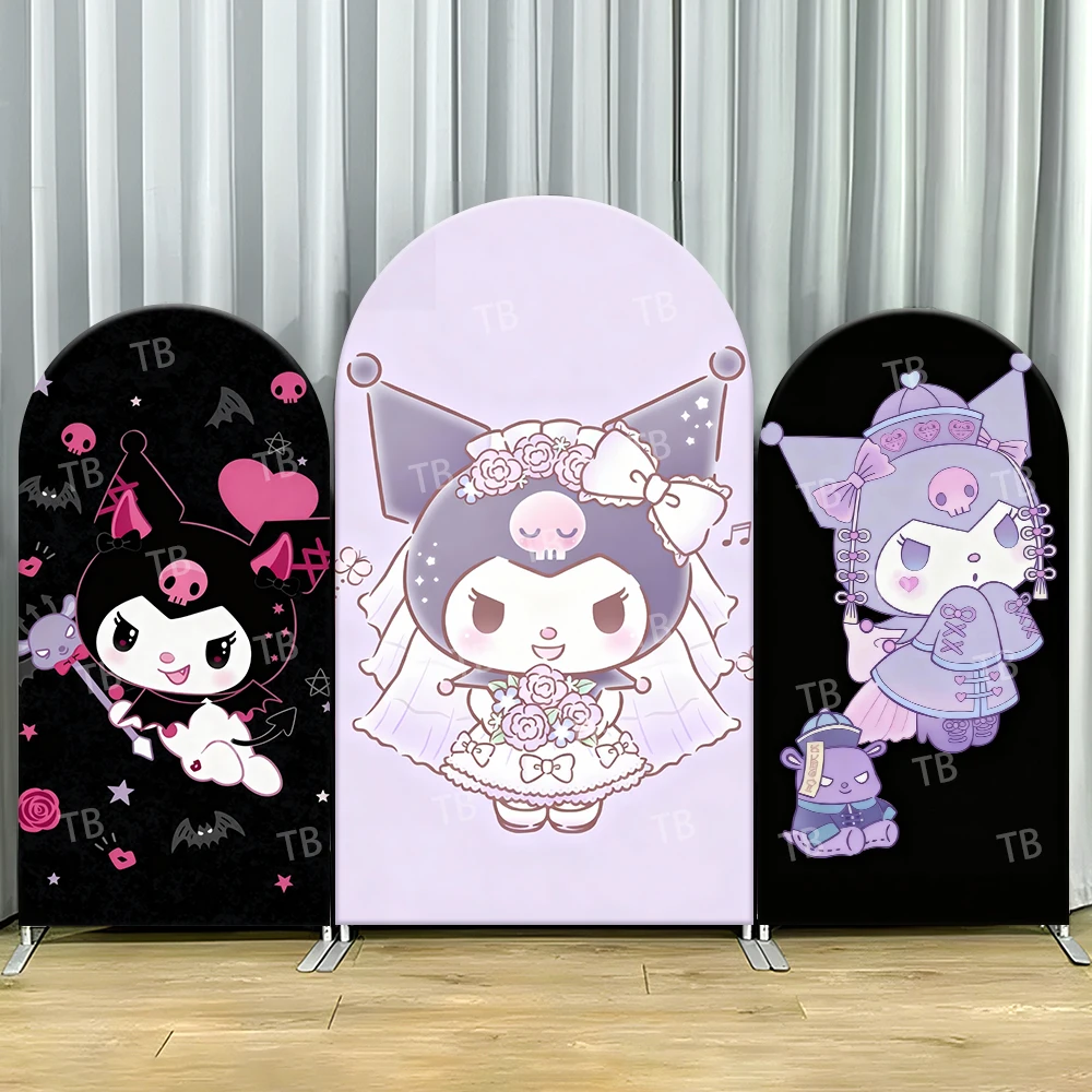 

Kuromi Arch Backdrop Cover Multi-style Wedding Kimono Cute Design Birthday and Baby Shower Party Photo Booth Decor Props