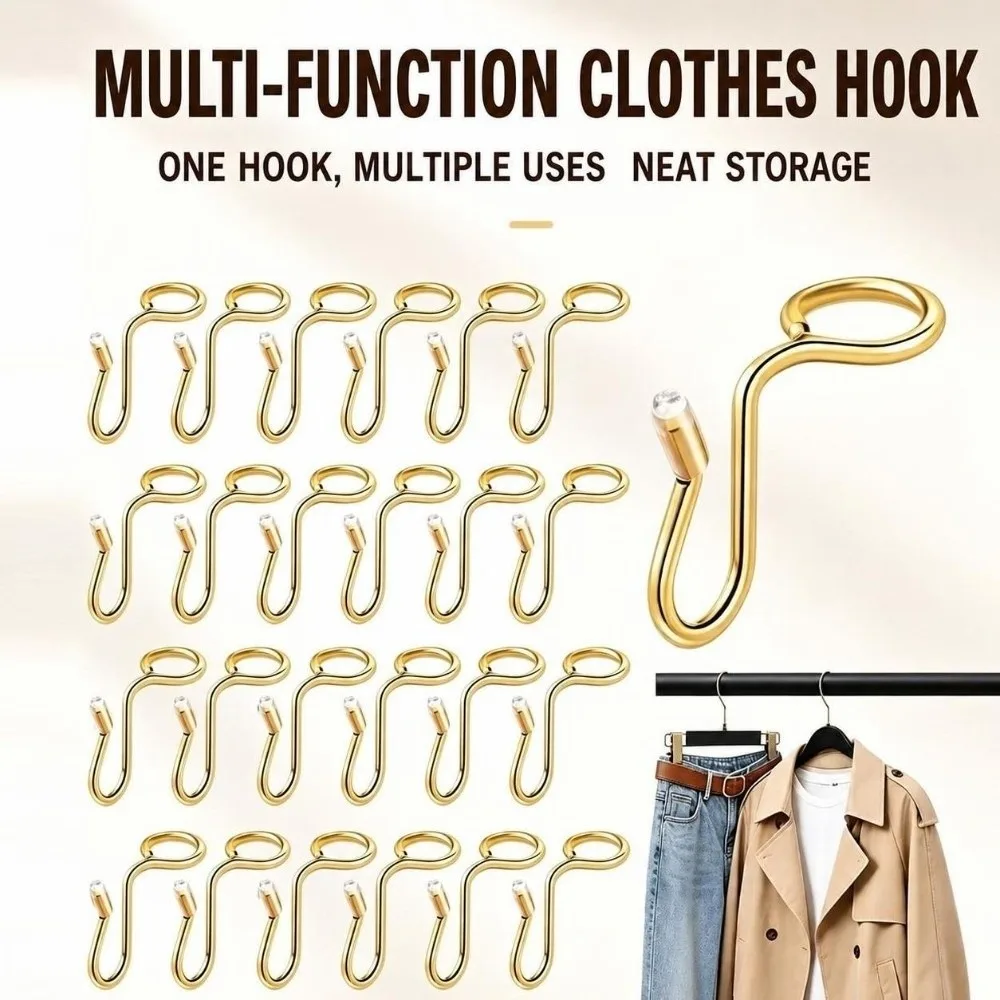 10Pcs Metal Hanger Connector Hooks Multi Layer Space Saving Clothes Hanger Extender Hooks Hanger Connecting Hooks