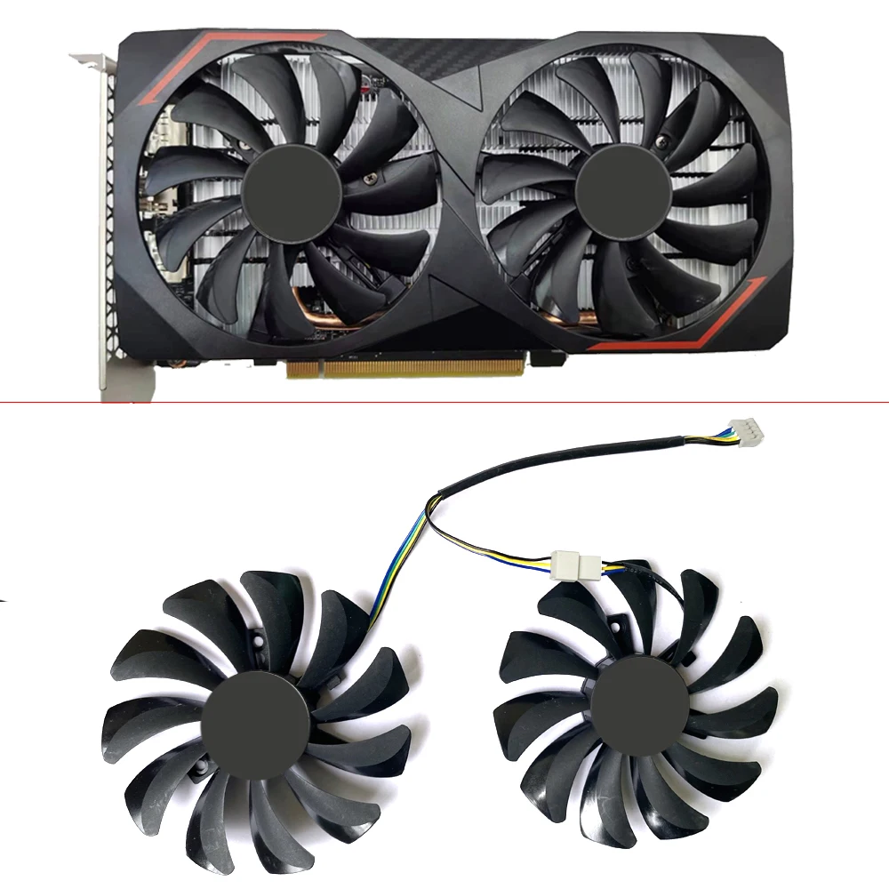 NEW 2PCS Cooling Fan 85MM 4PIN HA9010H12F-Z RX6600M GPU Fans For SHELI 51RISC RX6600M Video Card Fan