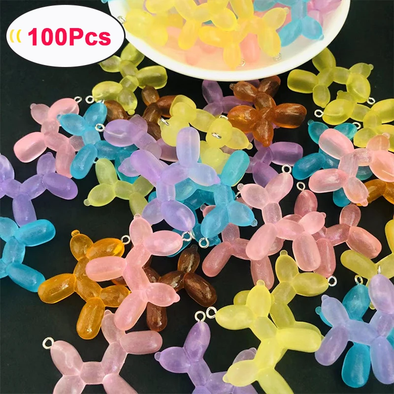 

100Pcs Wholesale European Popular Luminous Puppy Dog Resin Charms Cute Animals Earrings Keychain Pendants for DIY Jewelry Make