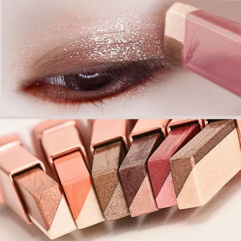 Double Color Glitter Eye shadow Stick Matte Eyeshadow Makeup Waterproof Bicolor Shimmer Cosmetics Beauty Makeup Tool