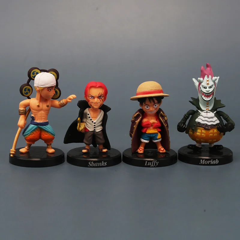 Zabawkowa figurka Mini 12-częściowe modele figurek Anime Luffy Red Hair Bucky Luqi Dekoracja stacji roboczej Mała lalka Prezent dekoracyjny