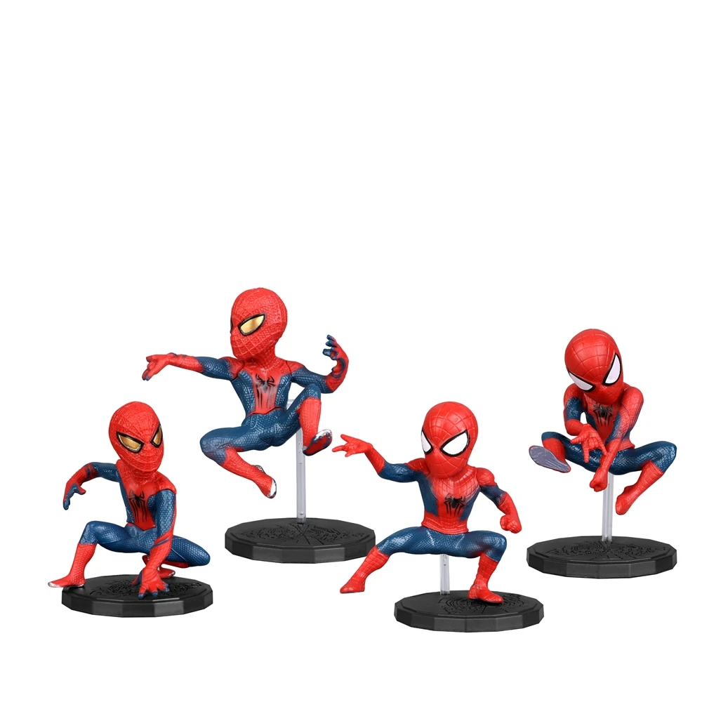 Hasbro película superhéroe araña 4 unids/set 6-8cm figura de acción colección de decoración de Anime Mini muñeca juguetes modelo niños