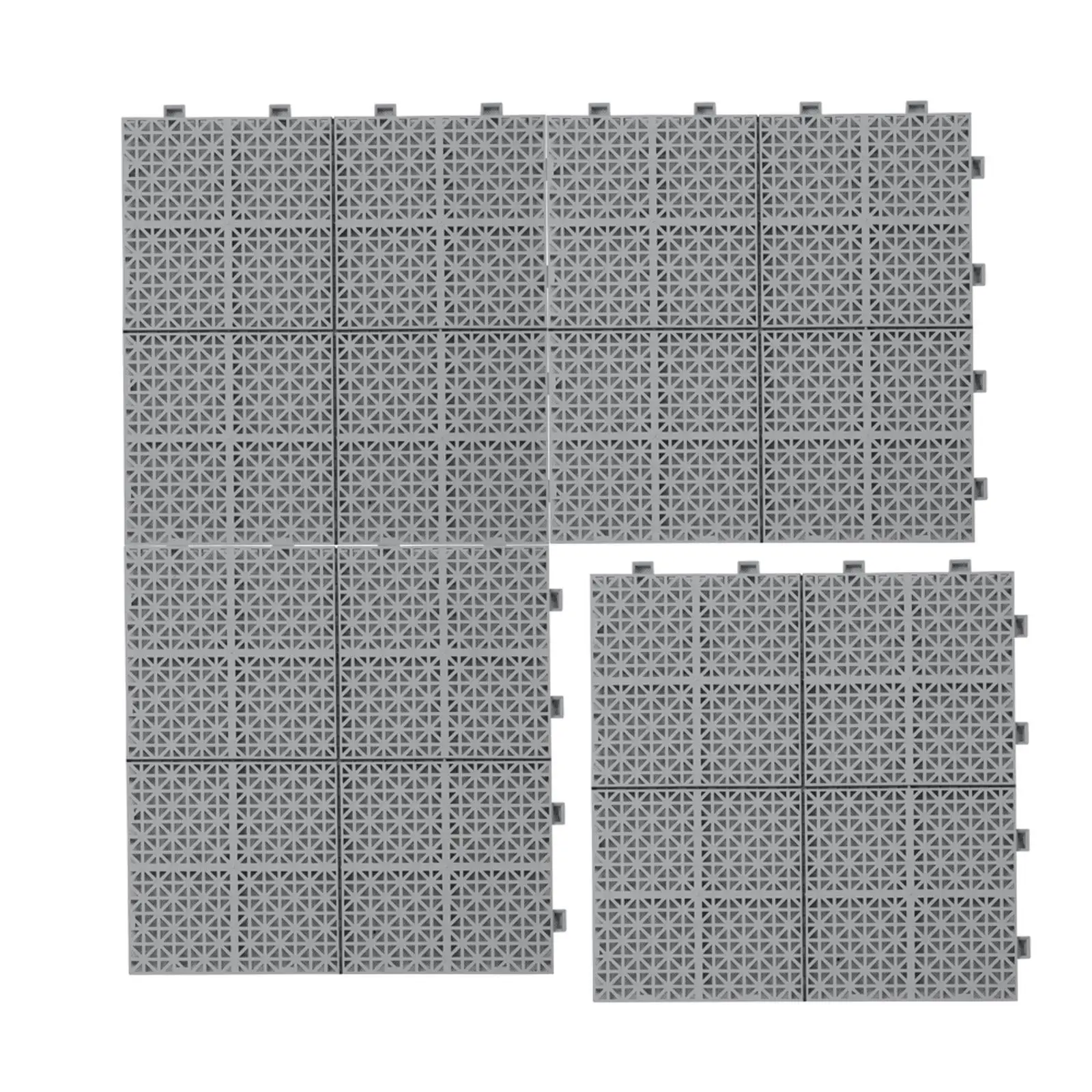 

12 x 12 Inch Gray Interlocking Deck Tiles Plastic Waterproof Outdoor All
