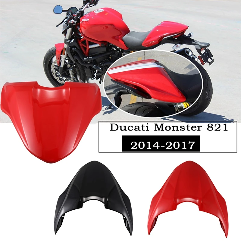 Motorcycle Rear Passenger Pillion Seat Cover Hard Seat Cowl Hump For Ducati Monster 821 2014 2015 2016 2017