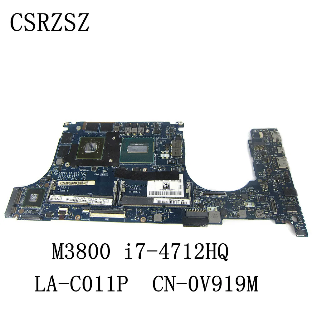 

AAU00 LA-C011P CN-0V919M 0V919M V919M Mainboard For DELL Precision M3800 Laptop motherboard with i7-4712HQ cpu 100% fully tested