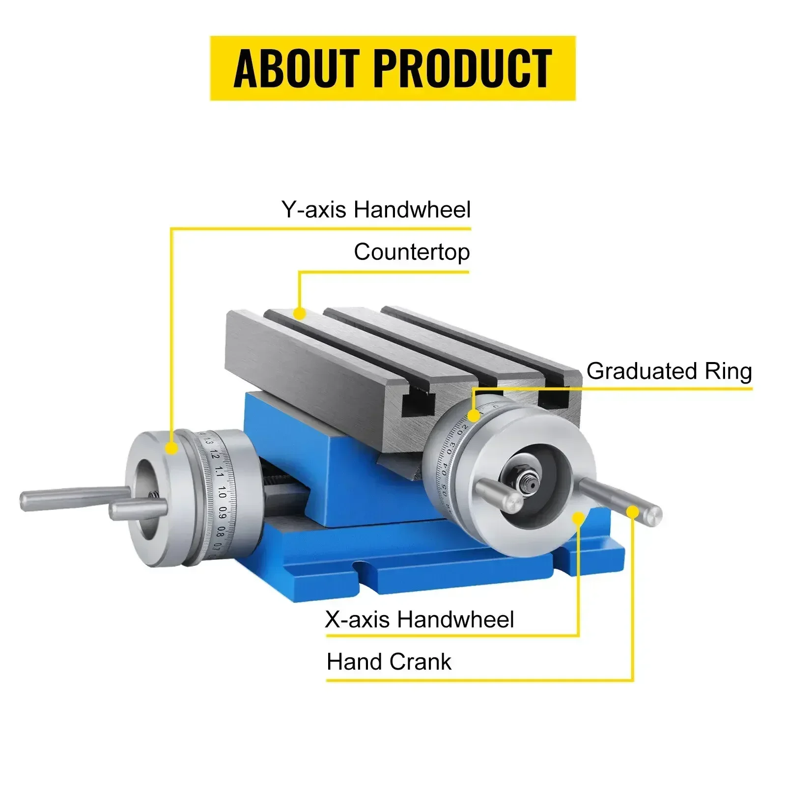 VEVOR Milling Machine Work Table Slide Cross Compound Slide Milling Table High Precision 2 Axis Compound Precision