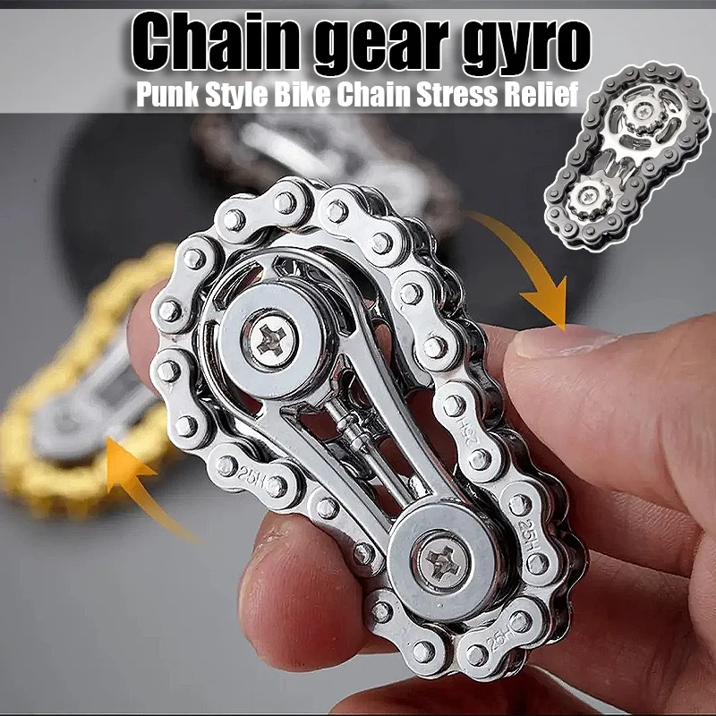 ضرس معدني دولاب الموازنة تململ سبينر الدراجة سلسلة والعتاد مكتب لعبة للبالغين القلق الإغاثة الإجهاد مكتب ديكور المنزل هدية #2