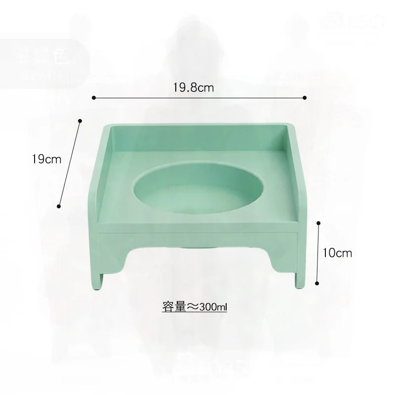 

Stitchable Ceramic Pet Bowl Square Cat Food Basin with Leak-proof Rack for Dining Table - Eco-Friendly Automatic Feeding System