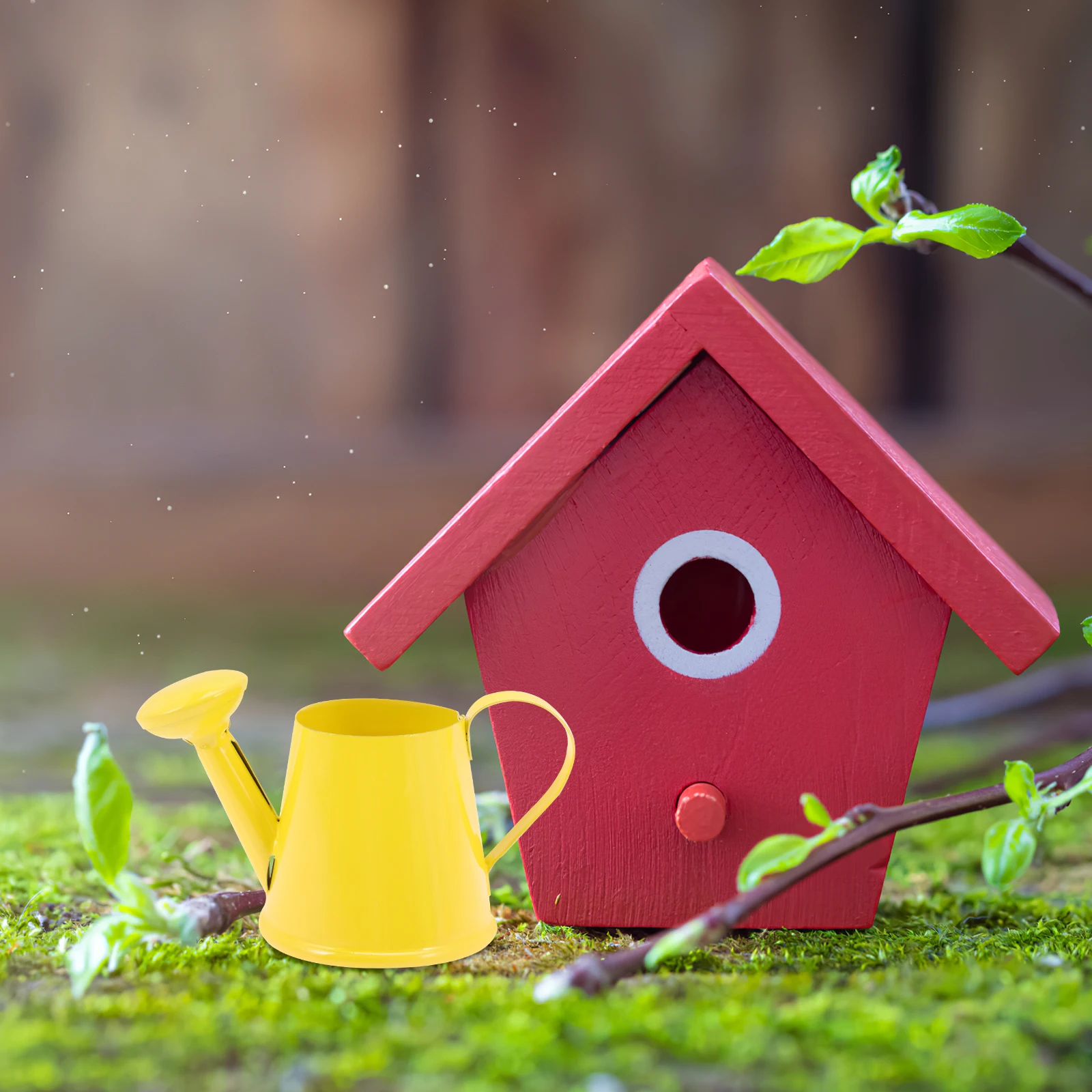 

8pcs Mini Watering Can Iron Sheet Small Indoor Decoration Micro Landscape Kettle Durable Sturdy Smooth Surface Safe For Kids