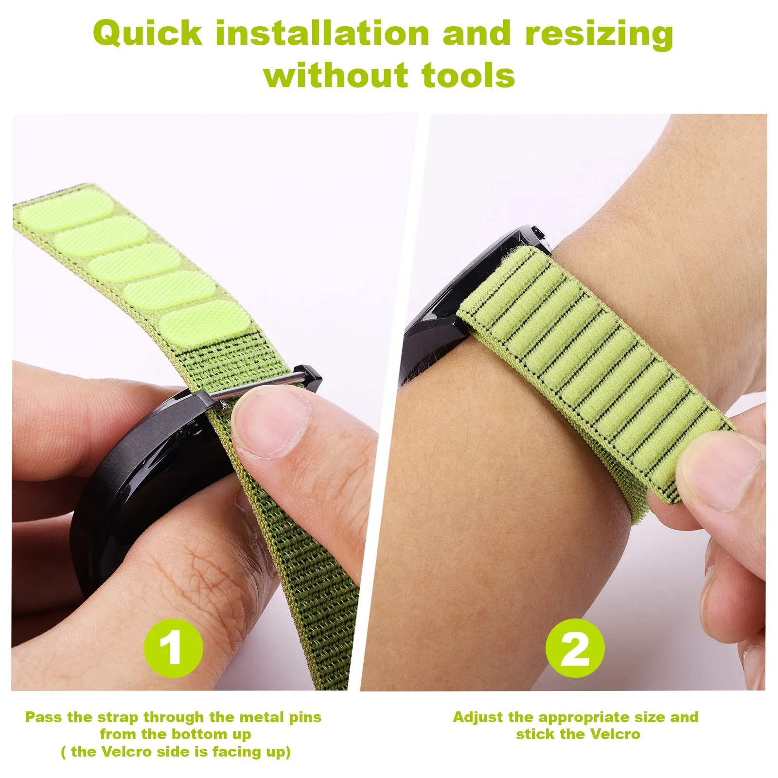 Pulseira de nylon com gancho de 22mm, pulseira para garmin fenix 8 7 6 epix pro 2 forerunner 970 965 955 945 935 570 265 255