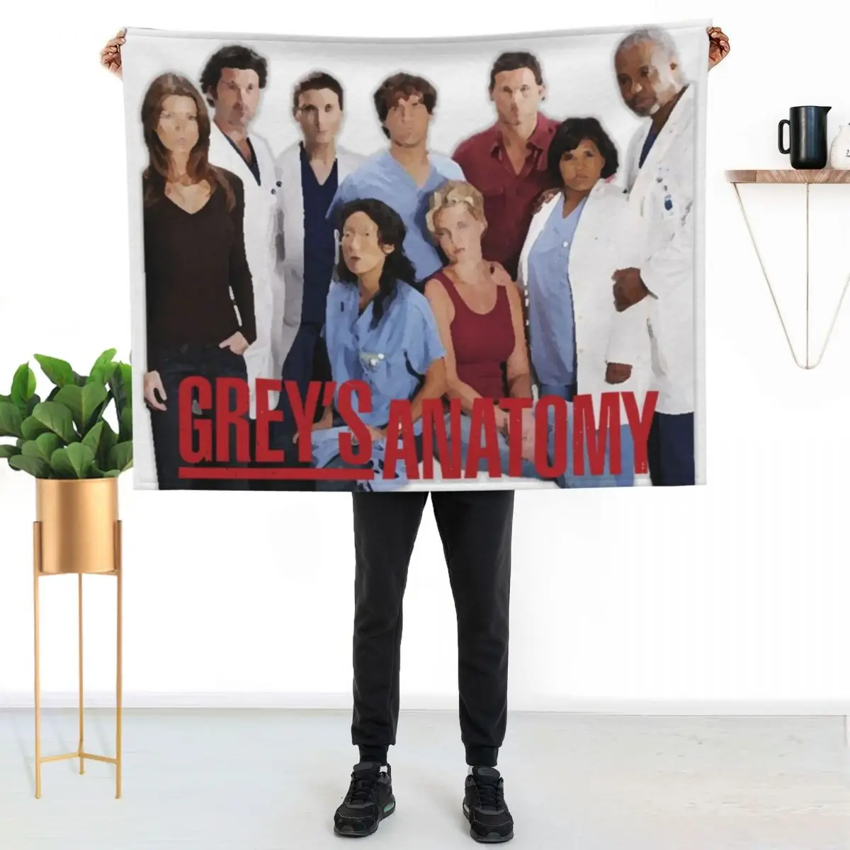 Greys - cast image Throw Blanket Moving Soft Big Luxury Brand blankets ands Thermal Giant Sofa Blankets