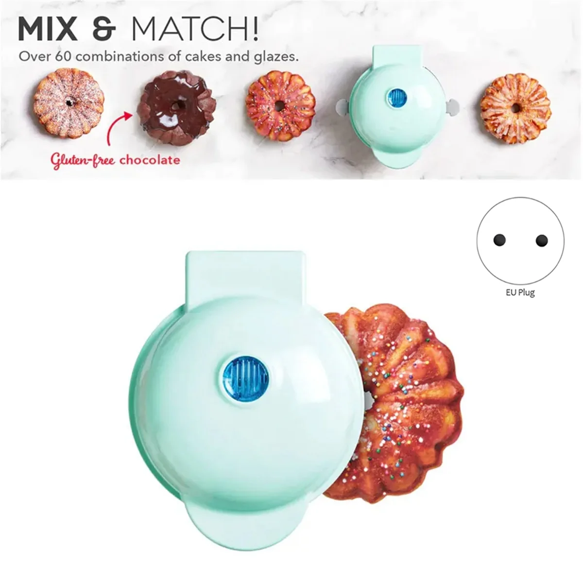 ミニワッフル家庭用パンプキンパイマシン,子供用朝食マシン,ミニベーキングマシン,EUプラグ