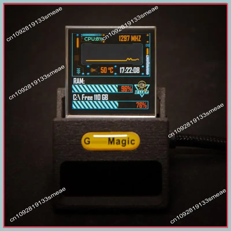 N94R Bitcoin Stock Ticker Monitor Wetter Digital Display Uhr Personalisierte GIF Bild Wiedergabe Integrierte Gyro Sensor Uhr A