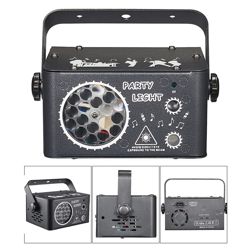 Mini Disco Party Light With Music Activated 2in1 Indoor Event Dance Lights Christmas Holiday dj Atmosphere Laser Projector