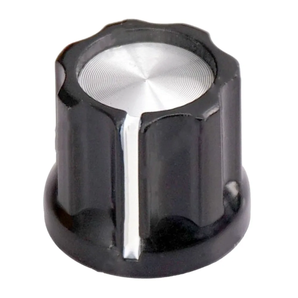 Perilla de potenciómetro de Control de volumen para guitarra eléctrica, piezas de ranura de posición para bajo de guitarra, agujero de eje de 6mm,
