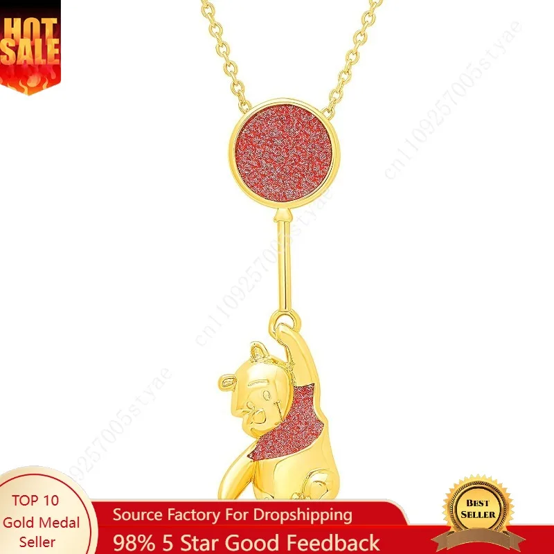 

Disney Winnie The Pooh Necklace Official License 18" - 18k Gold Flash-Plated Necklace with Pooh Bear Pendant