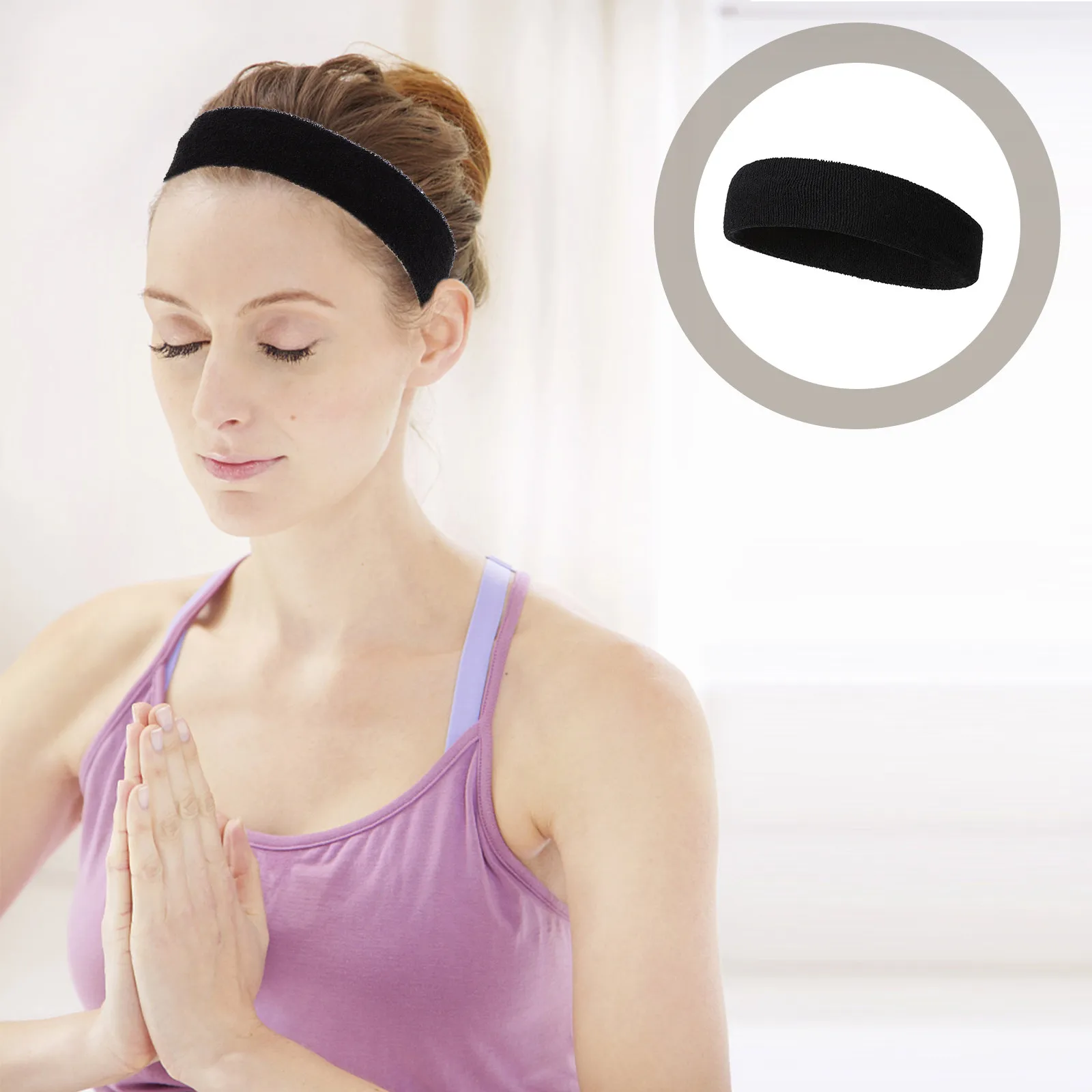 5Pcs Lightweight Headbands High Grade Material Sweat Wicking Sports Headbands for Yoga Running Fitness Comfortable Easy Carry